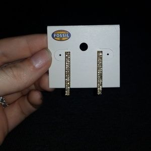 Gold fossil earrings